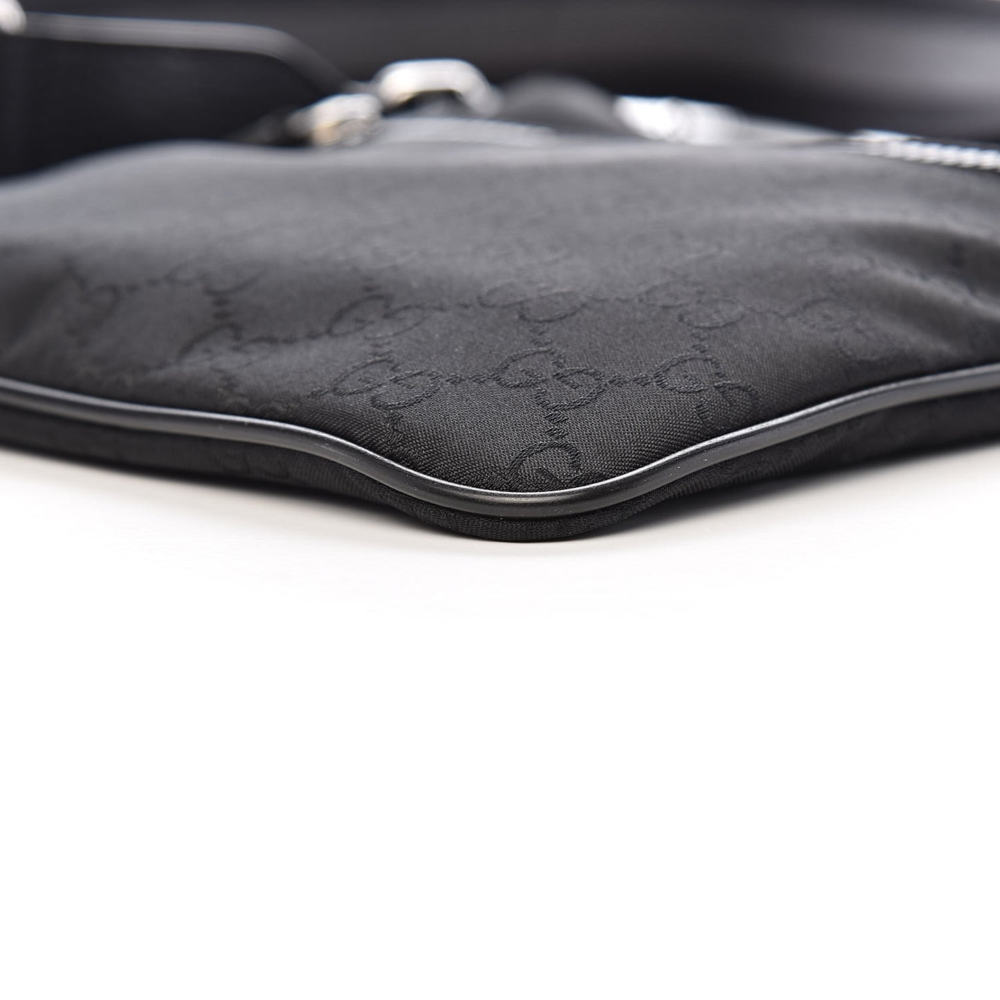 Nylon Monogram Mini Flat Messenger Bag Black