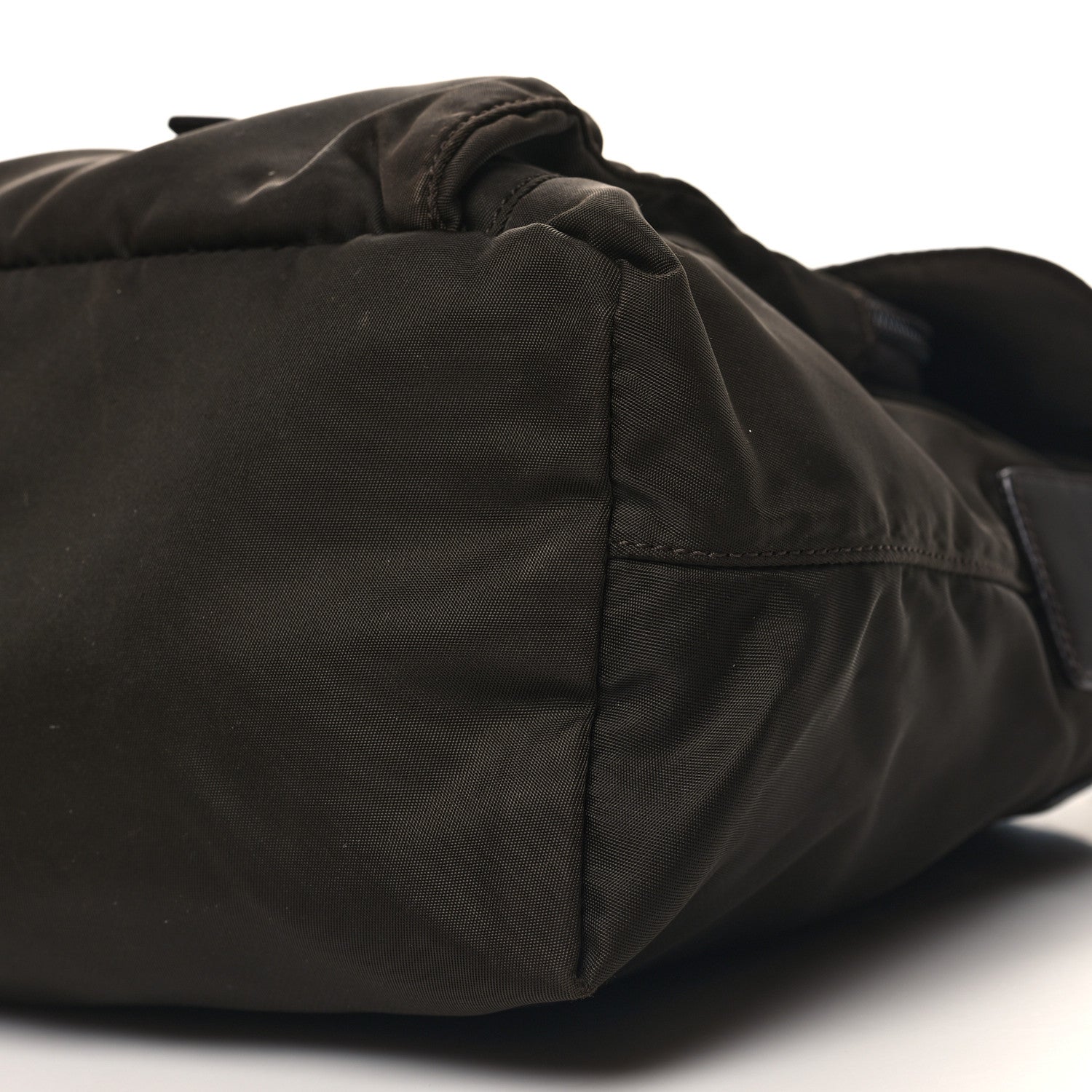 Prada Nylon Vela Saffiano Single Buckle Messenger Shoulder Bag Brown 9 of 10