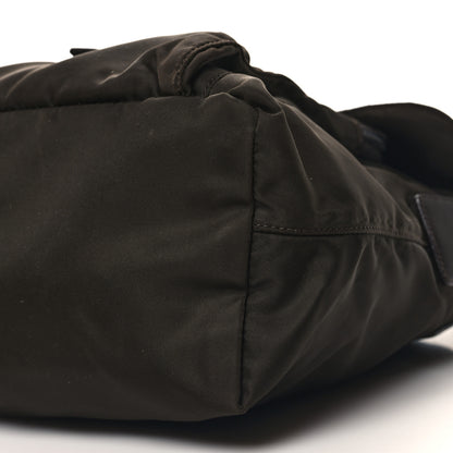 Prada Nylon Vela Saffiano Single Buckle Messenger Shoulder Bag Brown 9 of 10