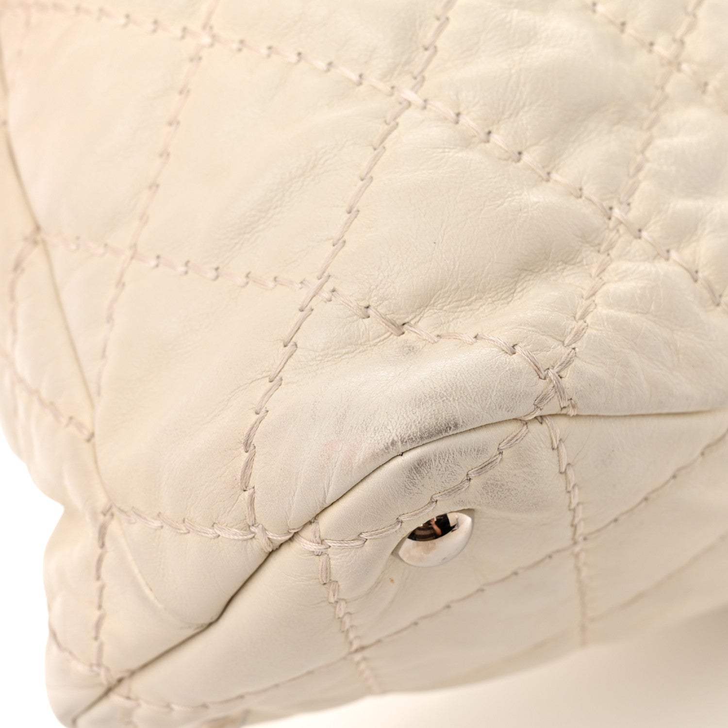Chanel Calfskin Ultimate Stitch Shopping Tote White 13 of 14