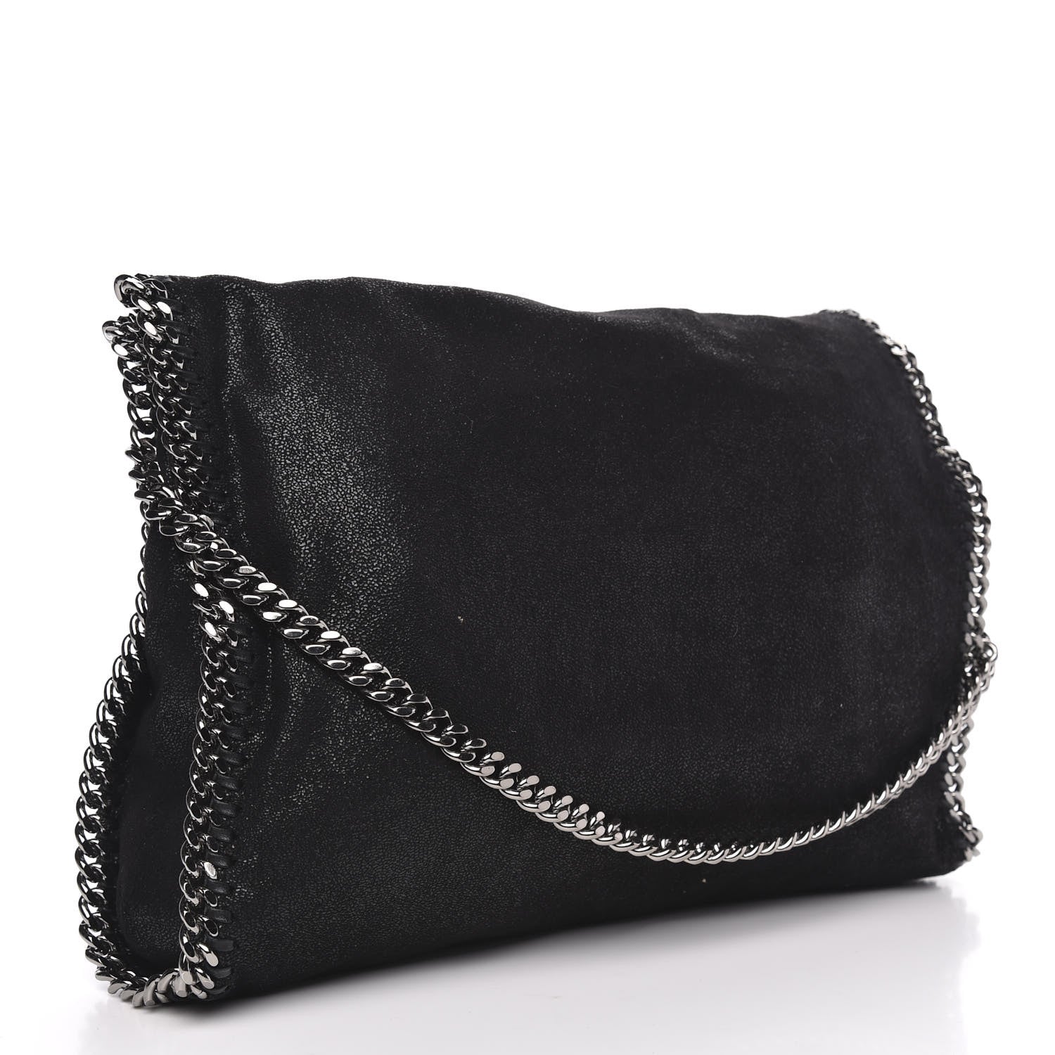 Stella McCartney Shaggy Deer Small Falabella Fold Over Tote Black 3 of 9