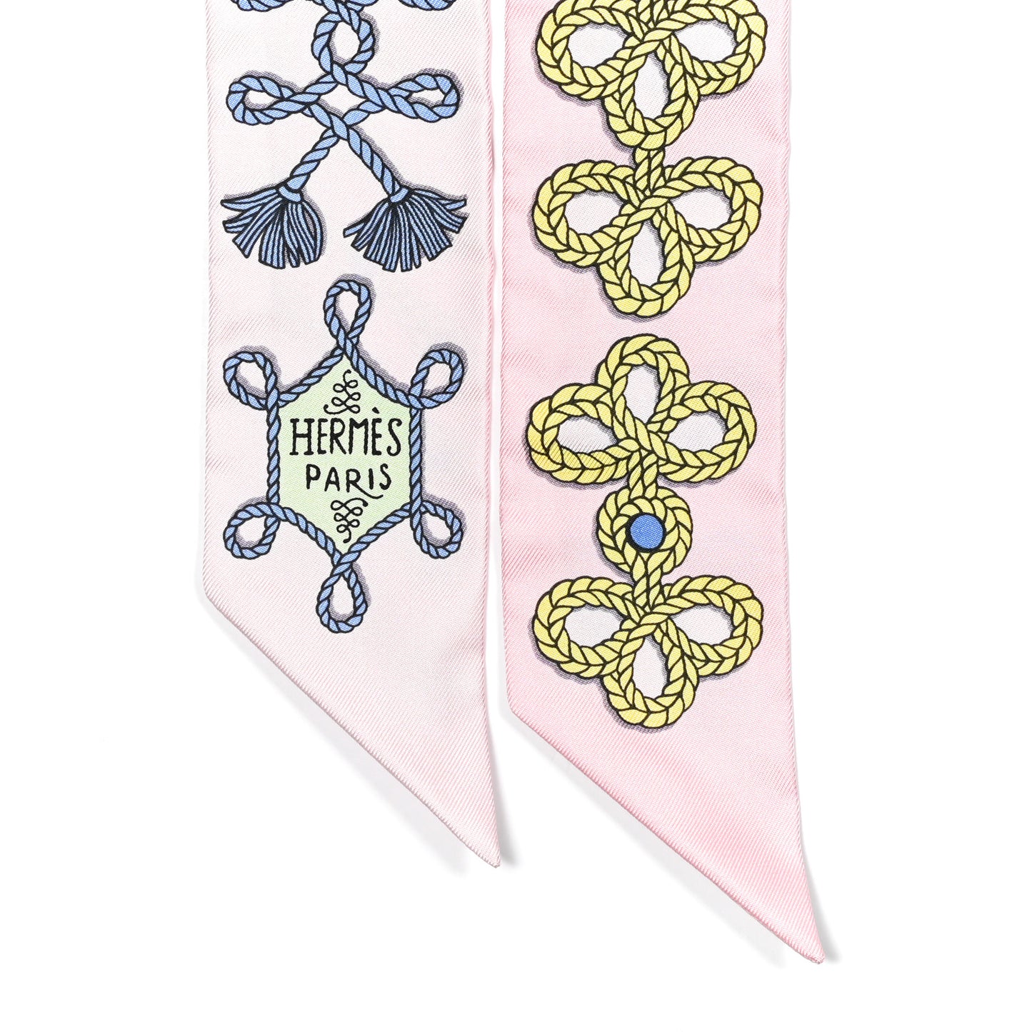 Silk Galons Et Brandebourg Twilly Rose Pale Bleu Jean