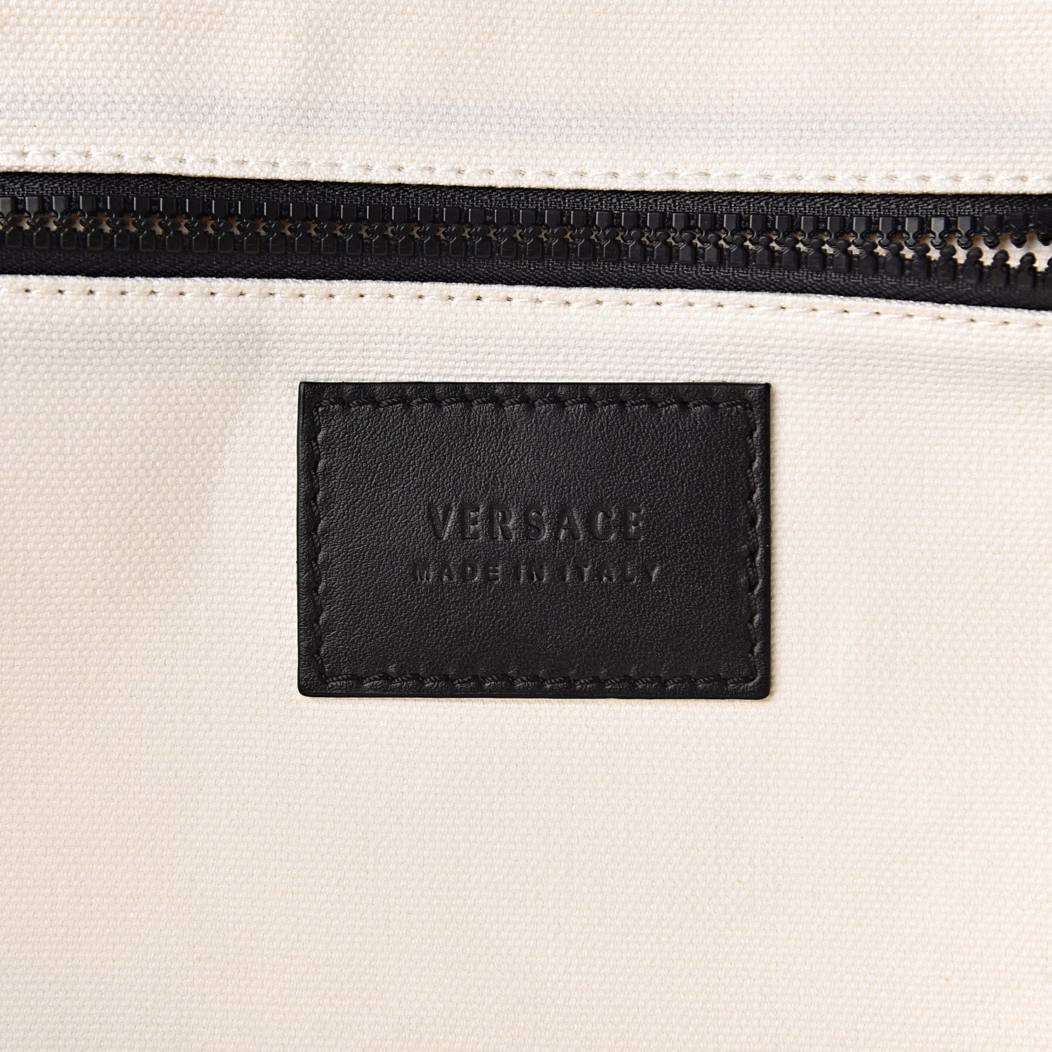 Versace Canvas Logo Tote Black White 5 of 11