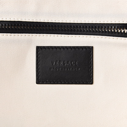 Versace Canvas Logo Tote Black White 5 of 11