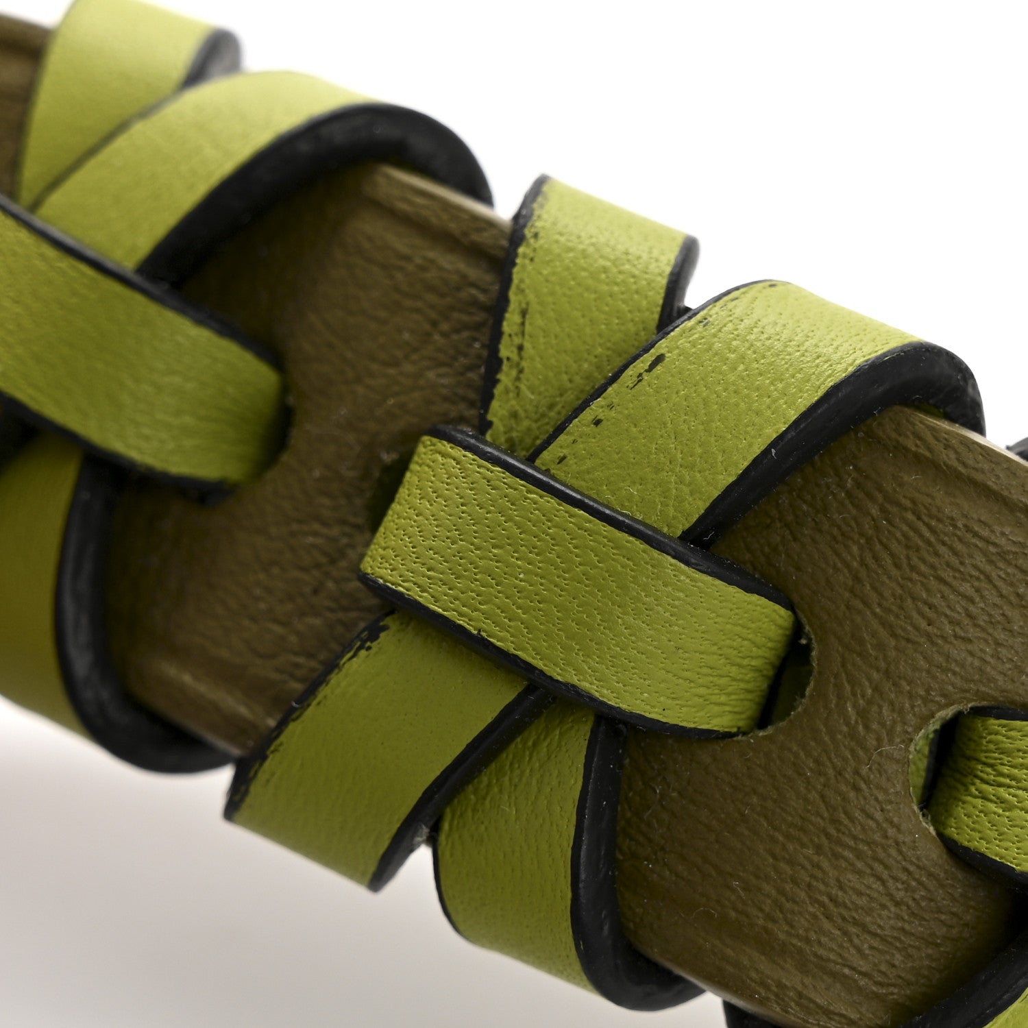 Loewe Calfskin Braided Bag Charm Olive Dark Khaki 1748634