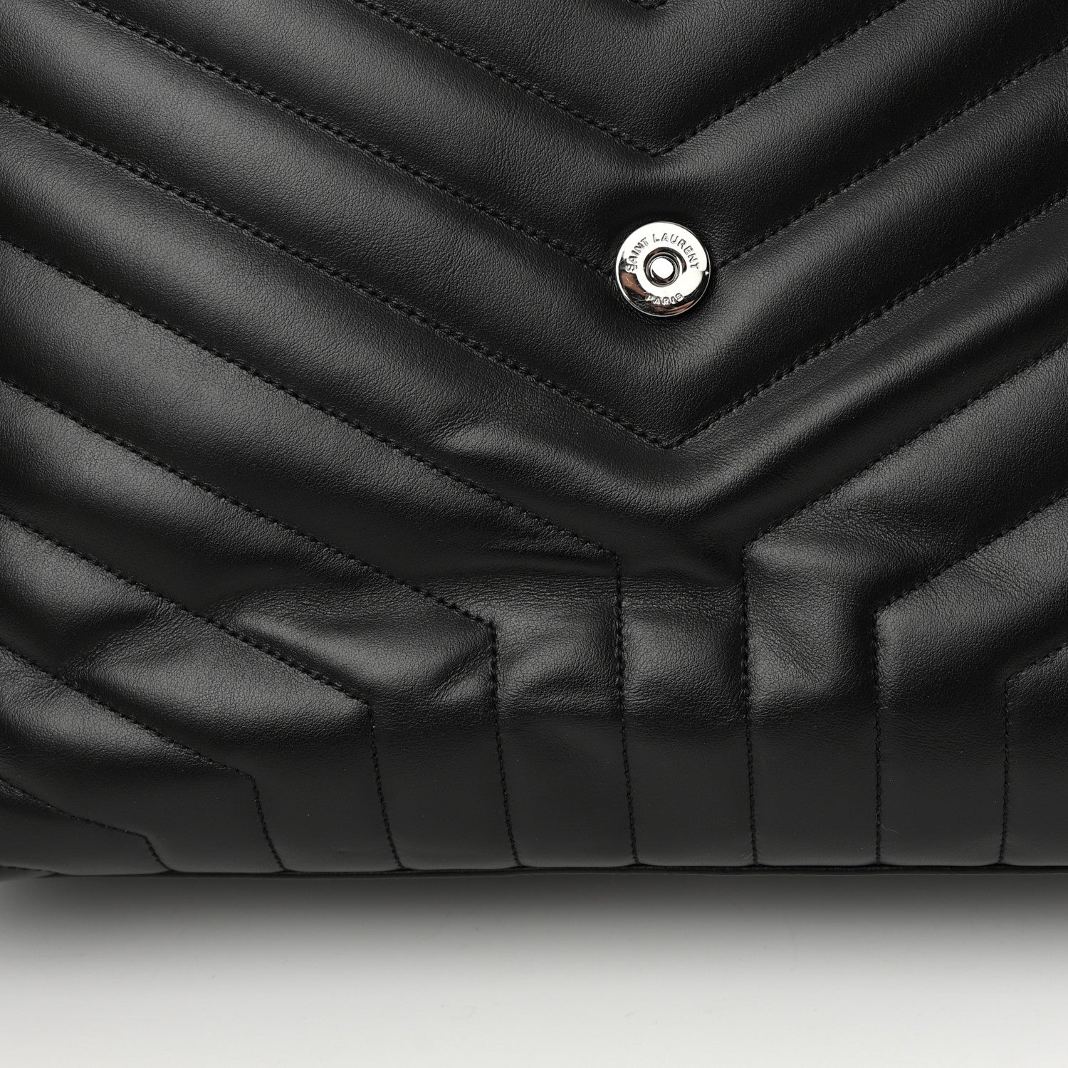 Saint Laurent Calfskin Y Quilted Monogram Monochrome Large Loulou Chain Satchel Black 13 of 17