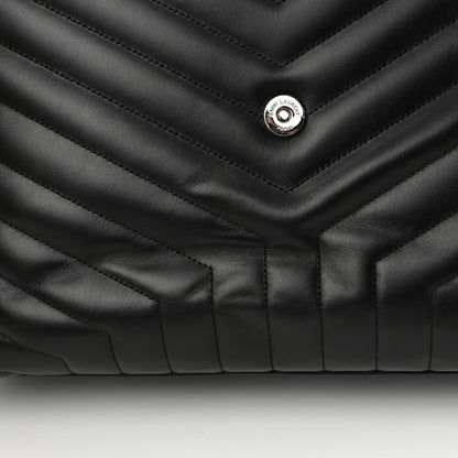 Saint Laurent Calfskin Y Quilted Monogram Monochrome Large Loulou Chain Satchel Black 13 of 17