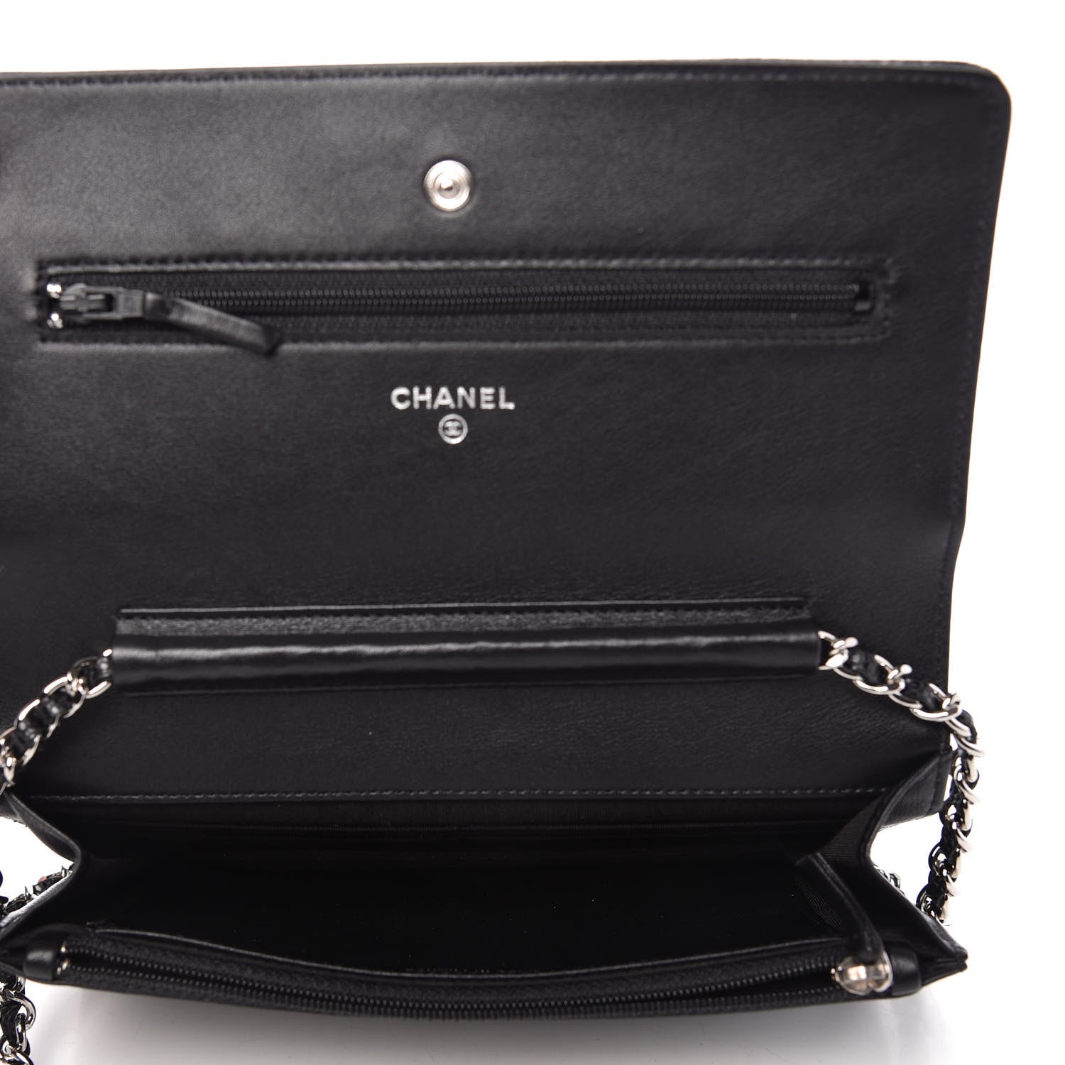 Chanel Caviar Timeless CC Wallet On Chain WOC Black 5 of 11