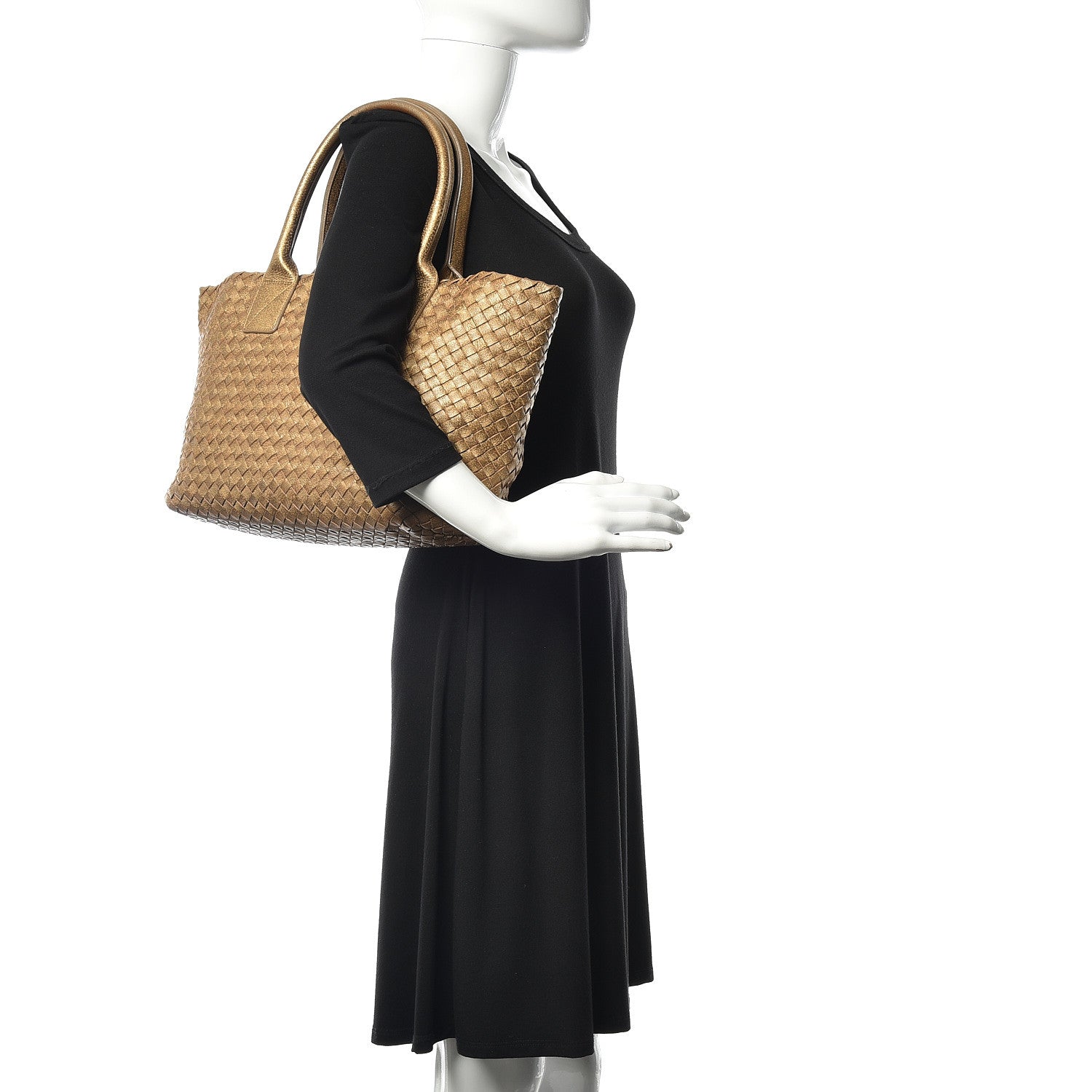 Bottega Veneta Chevre Intrecciato Intrecciato Mini Cabat Ottone 2 of 13