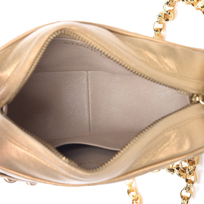 Chanel Metallic Lambskin Quilted Camera Case Gold 5 of 15