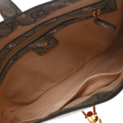 Gucci X BALENCIAGA GG Supreme Monogram Striped Logo Print Web Small Jackie 1961 Hobo Beige Ebony Mystic White 5 of 10