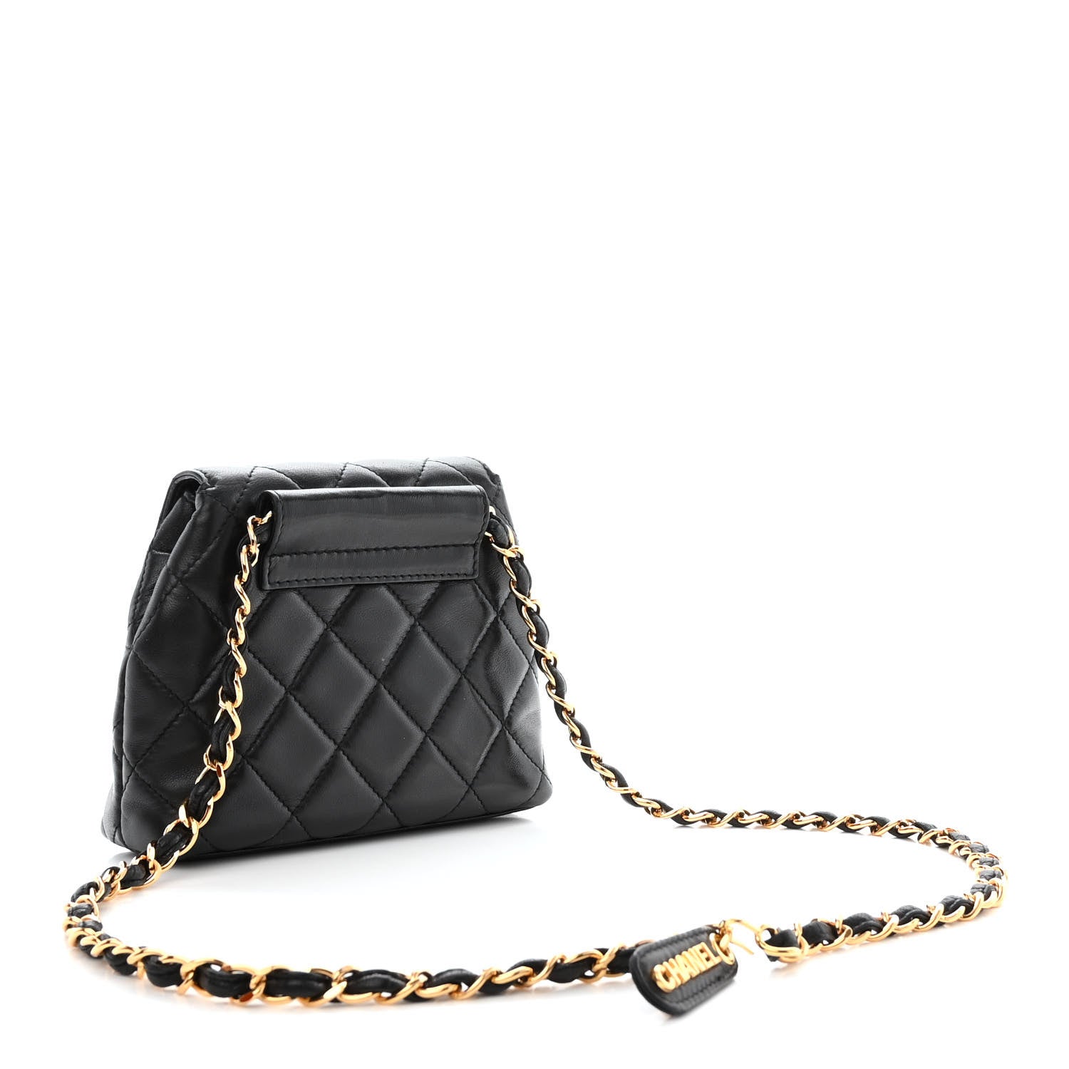 Chanel Lambskin Quilted Mini Flap Waist Belt Bag Black 3 of 11