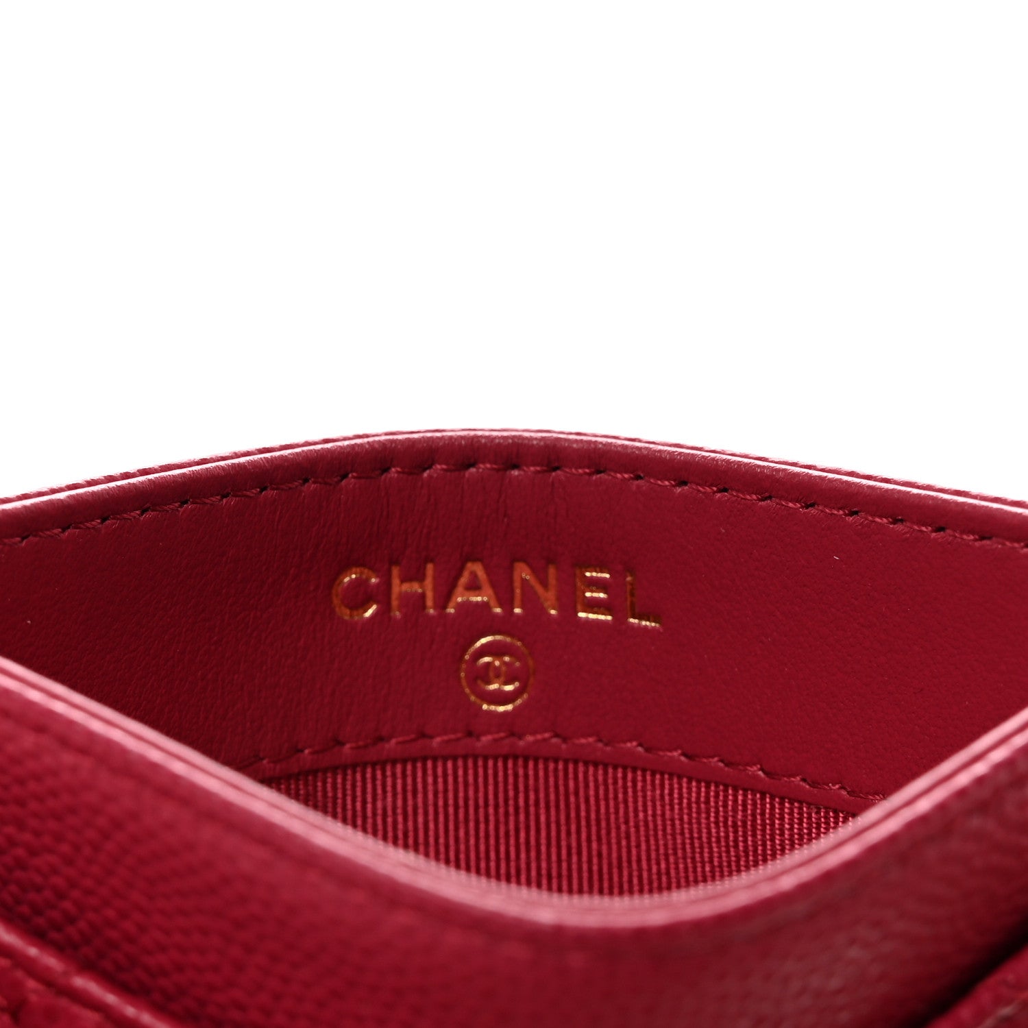 Chanel Caviar Quilted Card Holder Dark Pink 6 of 9