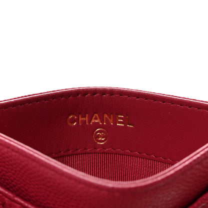 Chanel Caviar Quilted Card Holder Dark Pink 6 of 9