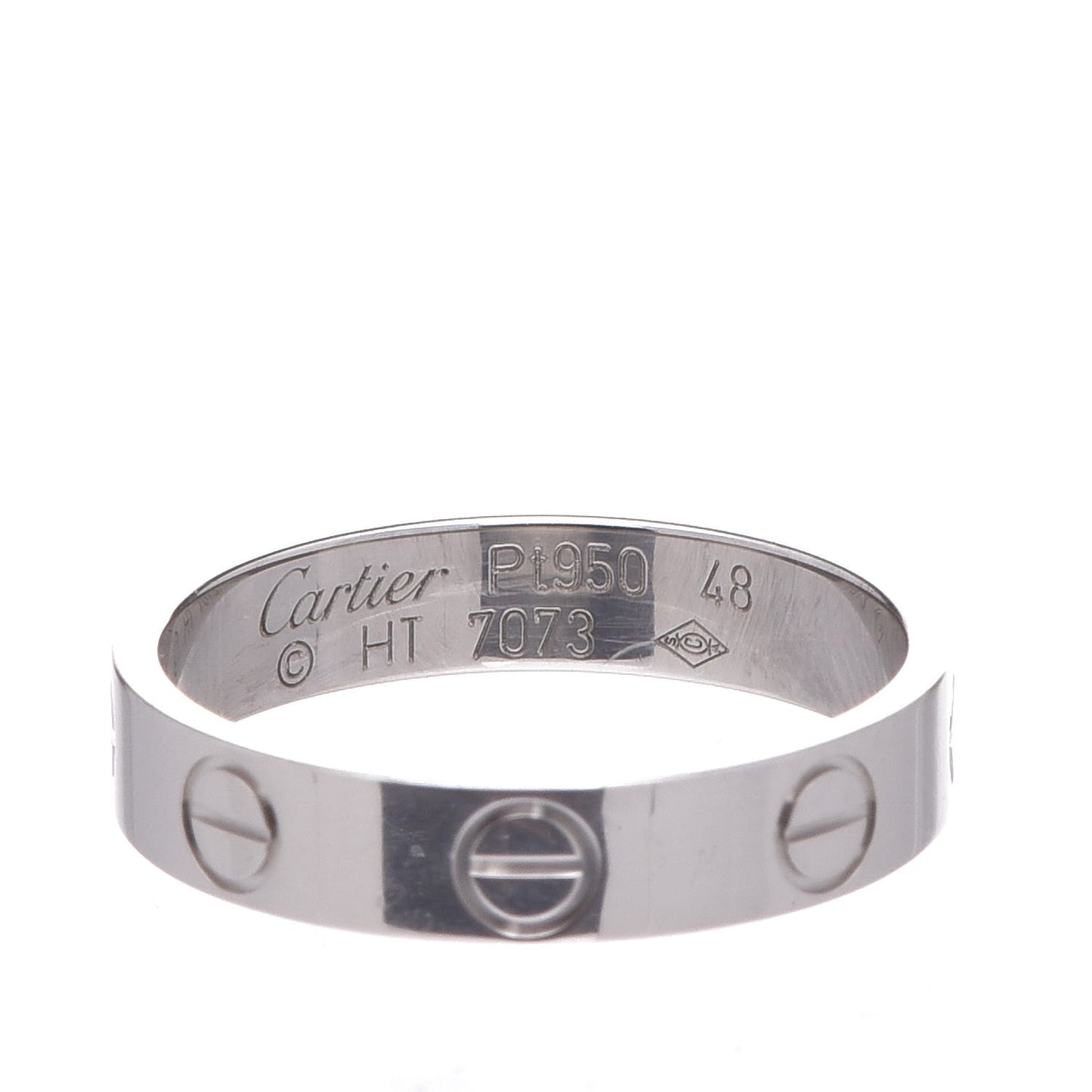 Platinum 3.5mm LOVE Wedding Band Ring 48 4.25