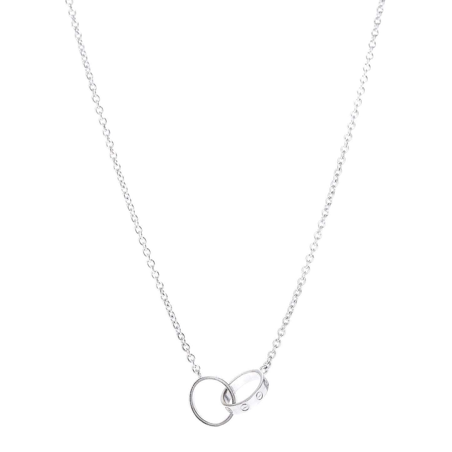 18K White Gold Interlocking LOVE Necklace