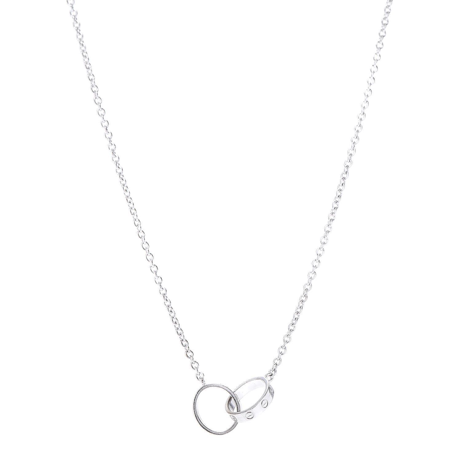 Cartier 18K White Gold Interlocking LOVE Necklace 1 of 7