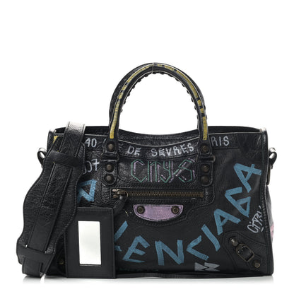 Balenciaga Agneau Graffiti All Over Classic Hardware S City Black Multicolor 1 of 10