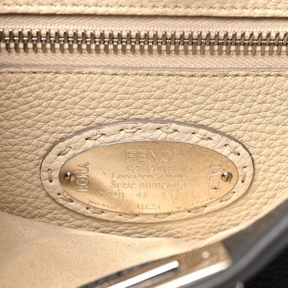 Fendi Cuoio Romano Selleria Bi-Color Medium Peekaboo Iconic Satchel Asfalto Latte 6 of 9
