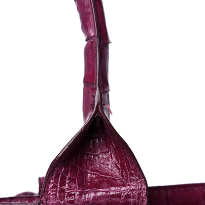 Nancy Gonzalez Crocodile Leaf Tote Puprle 15 of 15