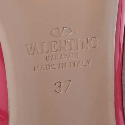 Valentino Garavani Patent Rockstud Ankle Strap Pumps 37 Fuchsia Poudre 6 of 8