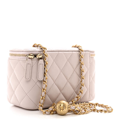 Chanel Lambskin Quilted Pearl Crush Small Vanity Case With Chain Light Purple 3 of 9
