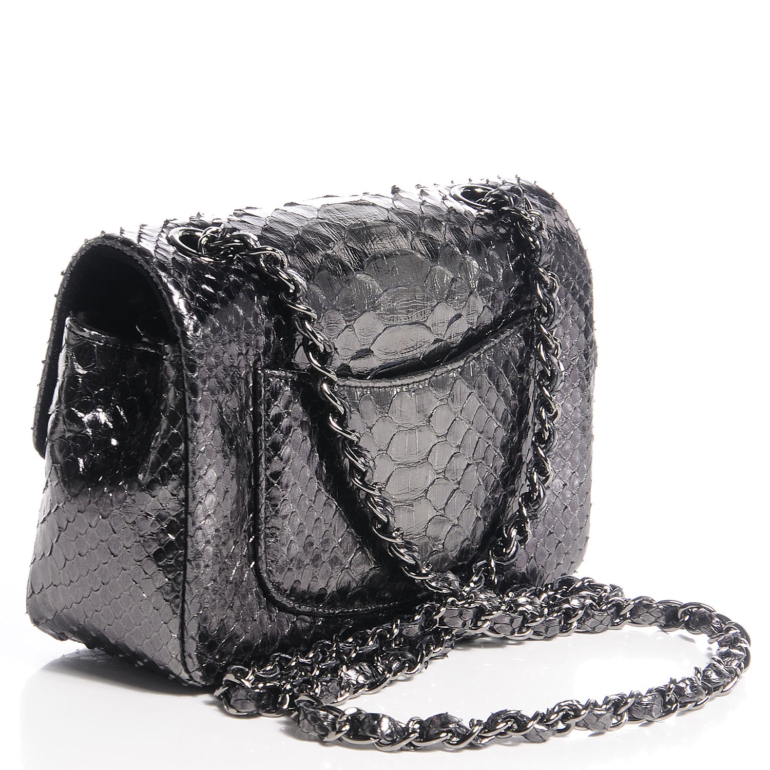 Chanel Metallic Python Mini Rectangular Flap Bag 3 of 8