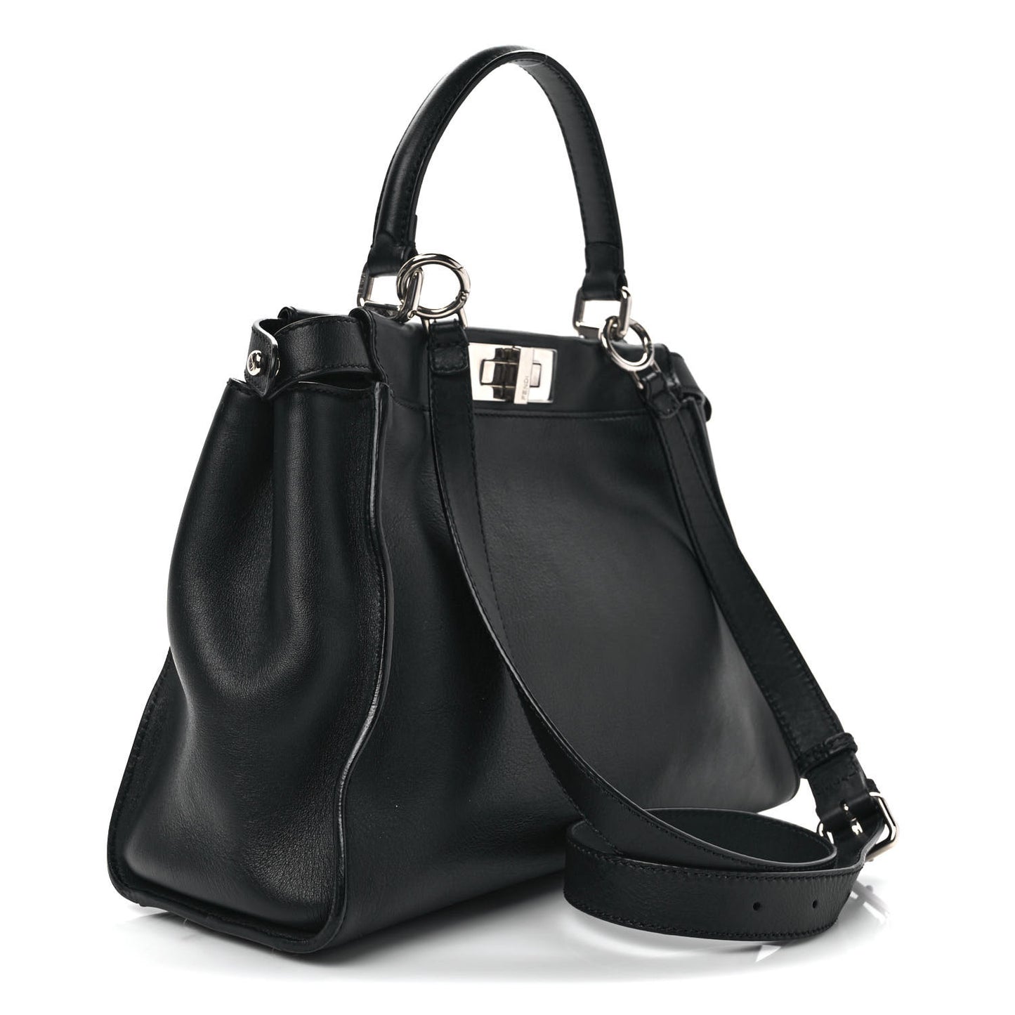 Vitello Seta Snakeskin Crocodile Monster Eyes Medium Peekaboo Iconic Satchel Black Girasole