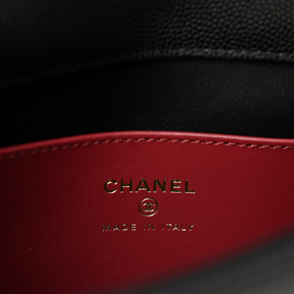 Chanel Shiny Caviar Mini Preppy Coco Shoulder Bag Black 5 of 10