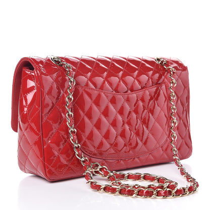 Chanel Patent Calfskin Quilted Valentine Charms Medium Single Flap Red 3 of 8