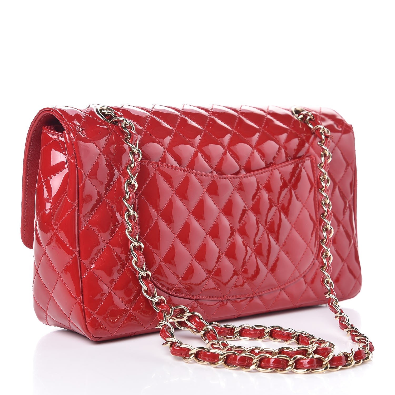 Chanel Patent Calfskin Quilted Valentine Charms Medium Single Flap Red 3 of 10