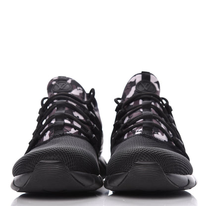 Louis Vuitton Neoprene Mesh Rubber Monogram Camo Fastlane Low Sneakers 10 Black 2 of 7