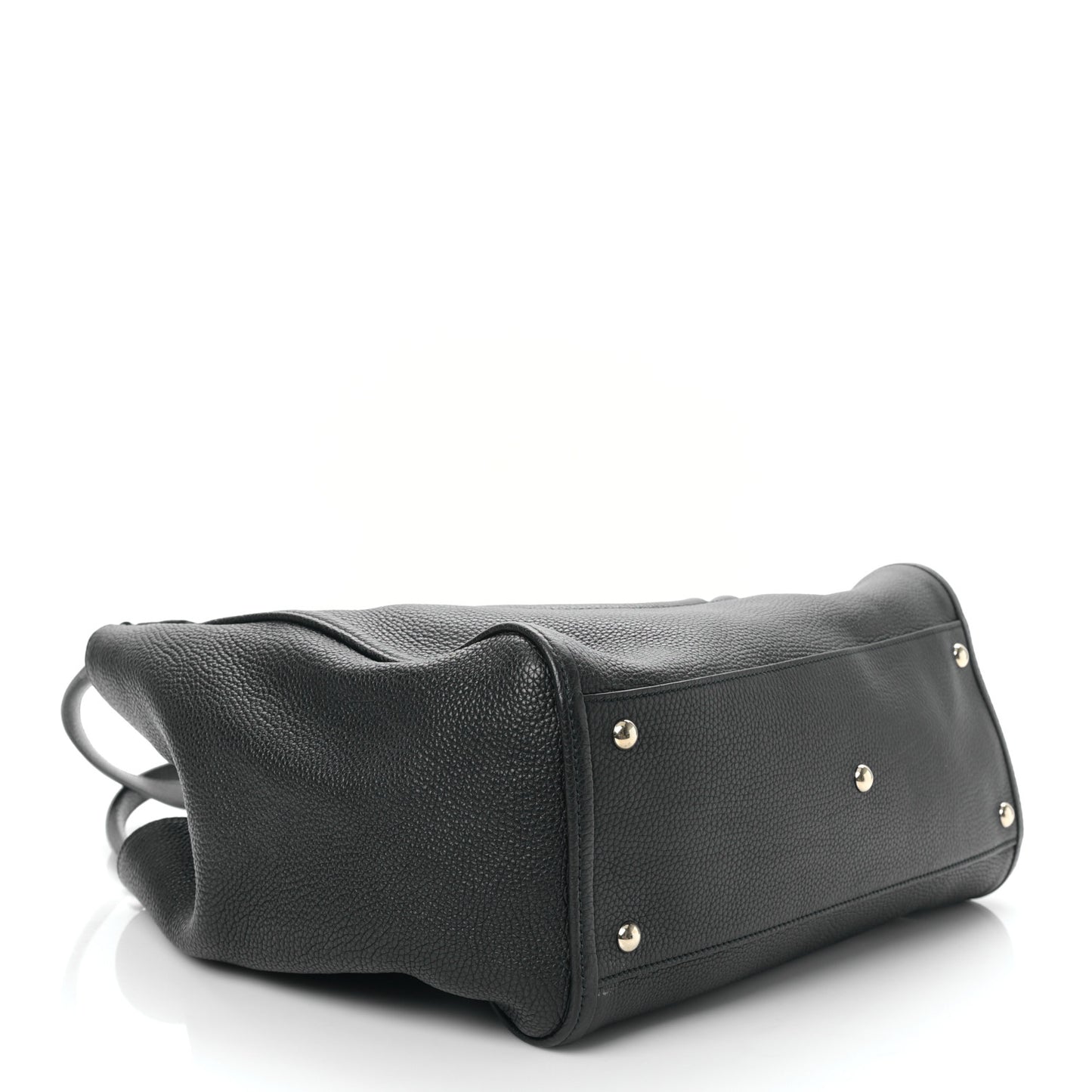 Pebbled Calfskin Medium Soho Shoulder Bag Black
