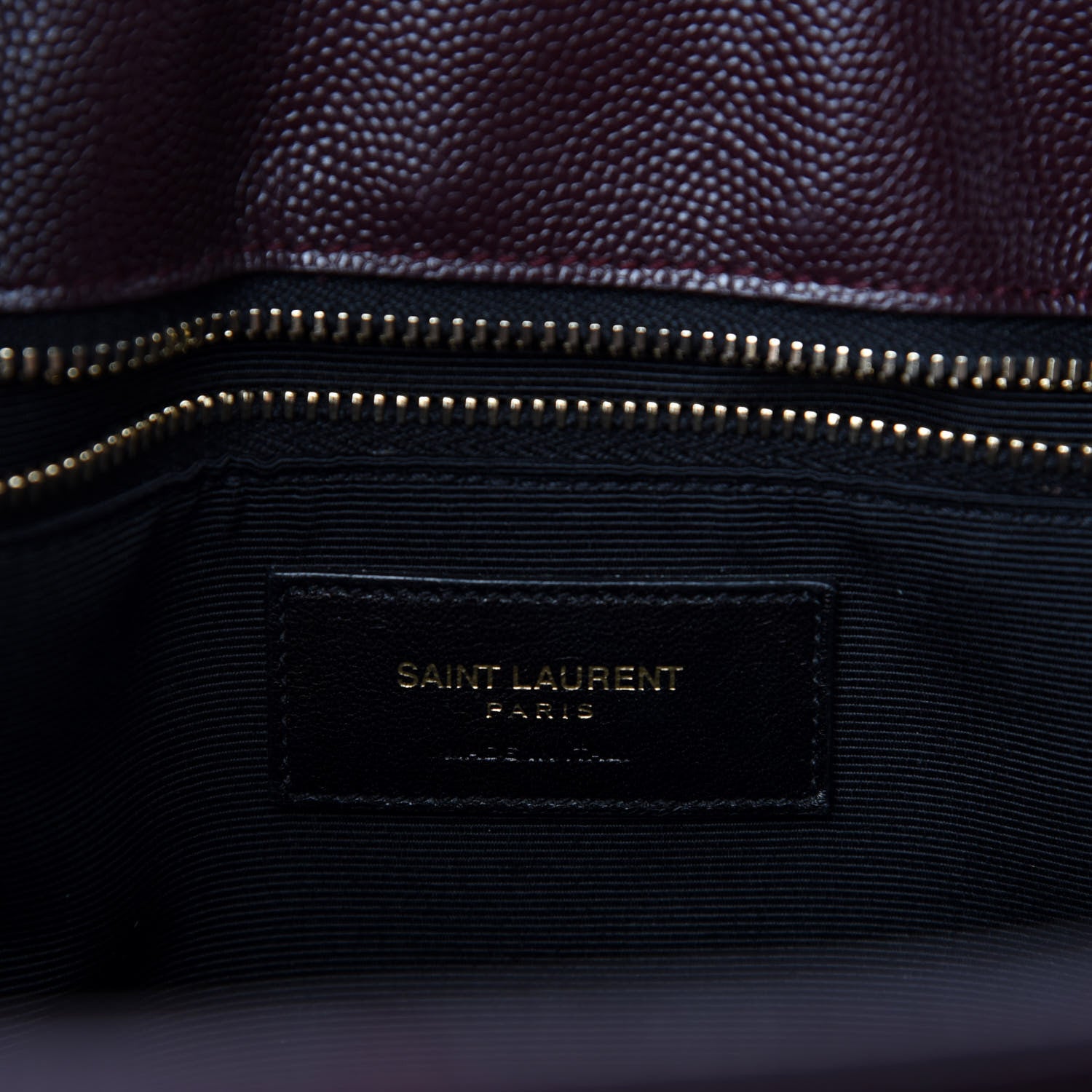 Saint Laurent Grain de Poudre Matelasse Chevron Large Monogram Shopping Bag Amarena 19 of 21