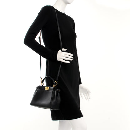 Fendi Nappa Mini Peekaboo Iconic Satchel Black 2 of 7