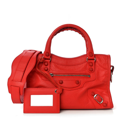 Balenciaga Matte Goatskin Rubber Covered Classic Hardware Mini City Rouge Coquelicot Rouge Braise 1 of 11