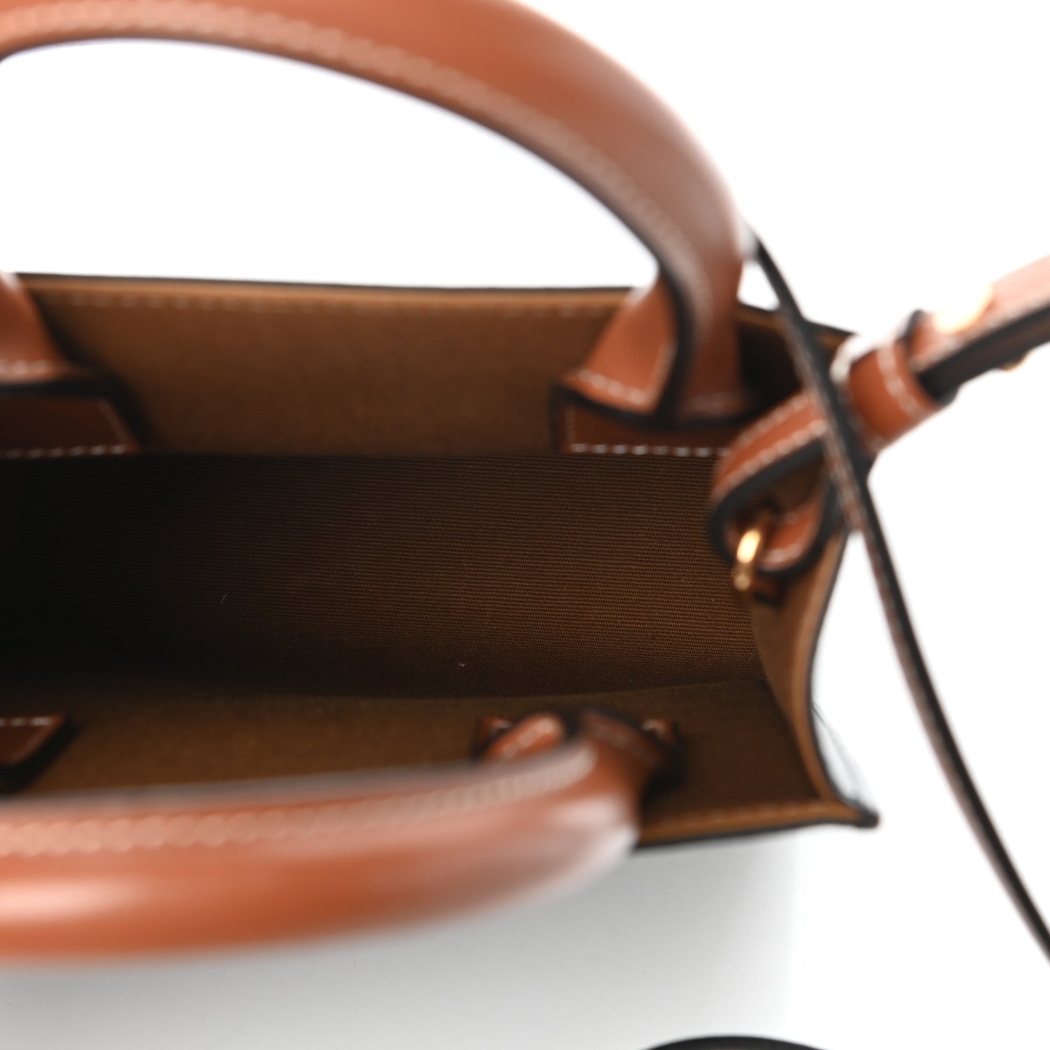 Celine Triomphe Canvas Calfskin Mini Vertical Cabas Tan 5 of 9