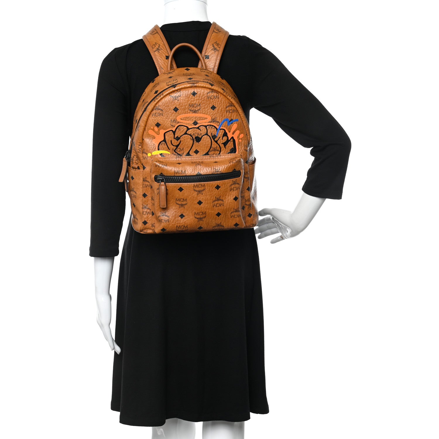 MCM X SAMBYPEN Visetos Small Stark Backpack Cognac 1320419