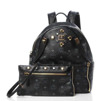 MCM Visetos Small Dual Stark Pocket Backpack Black 12 of 16