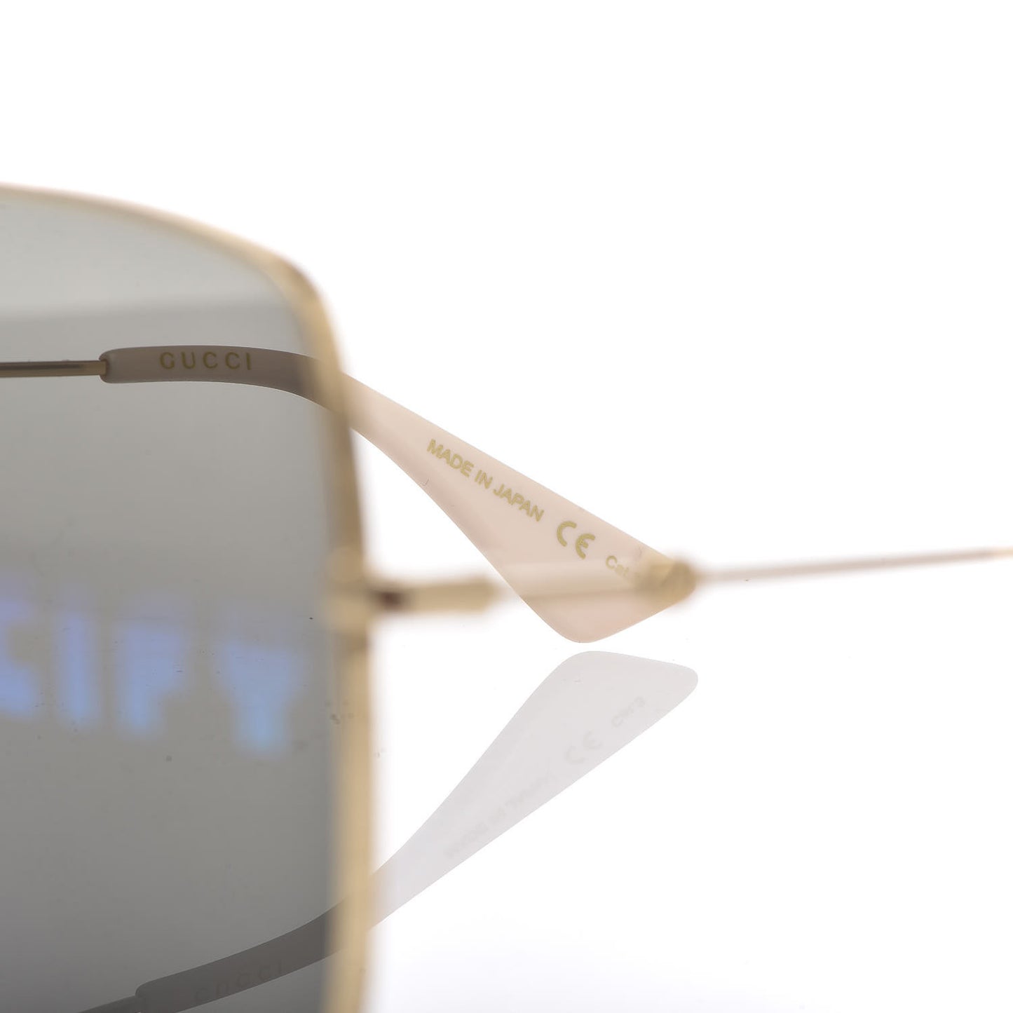Metal Rectangular Guccify Frame Sunglasses GG0414S Gold