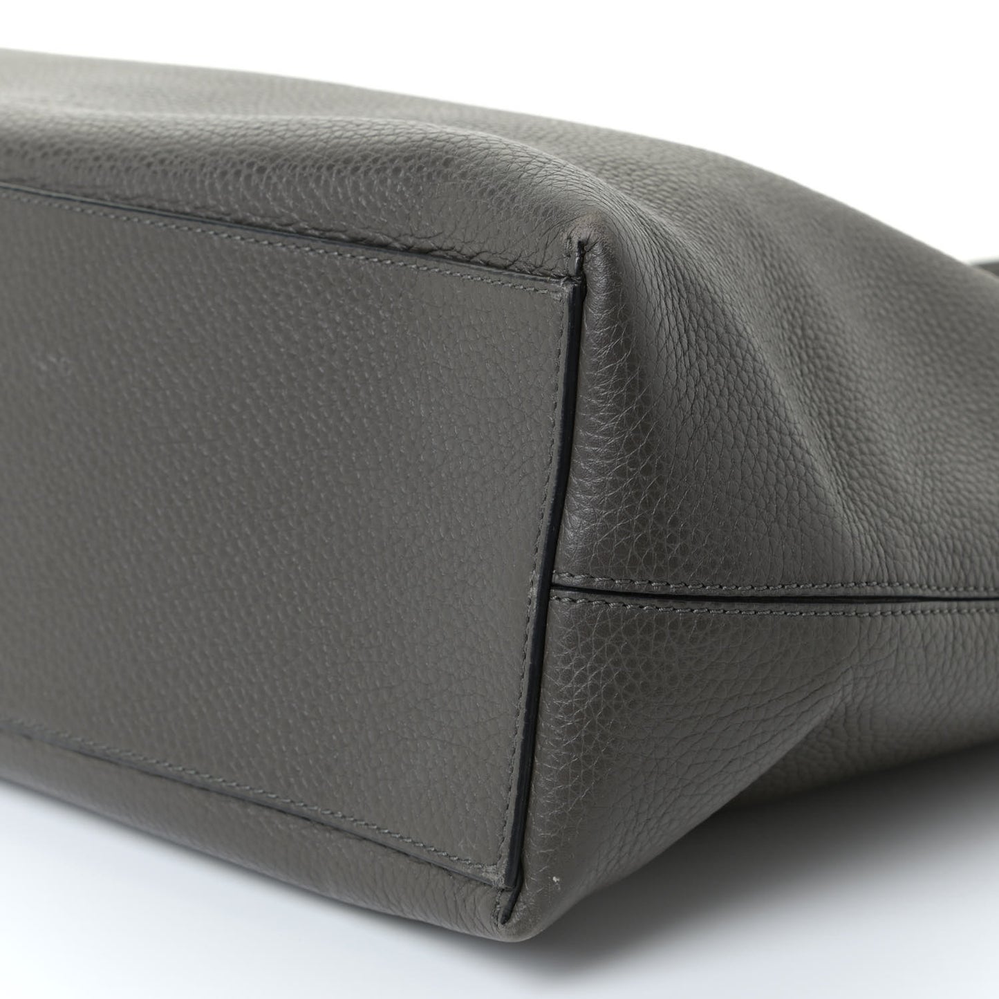 Grained Calfskin Rockstud Shoulder Tote Graphite