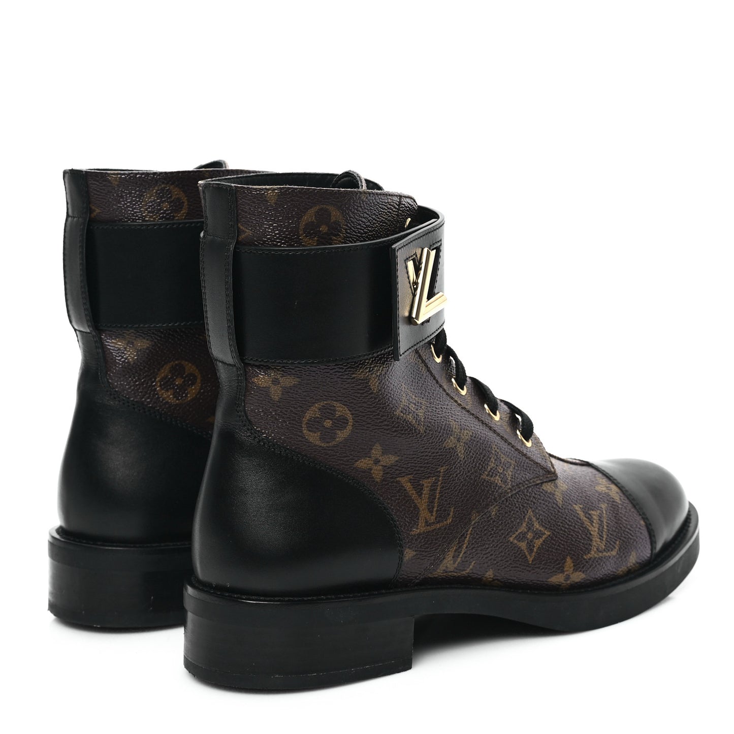 Calfskin Monogram Wonderland Flat Ranger Boots 41 Black