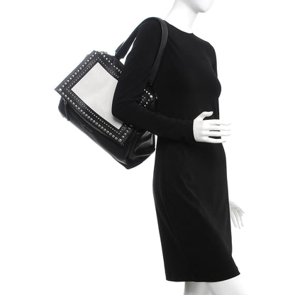 Givenchy Calfskin Studded Medium Pandora Pure Flap Bag Black White 3 of 8