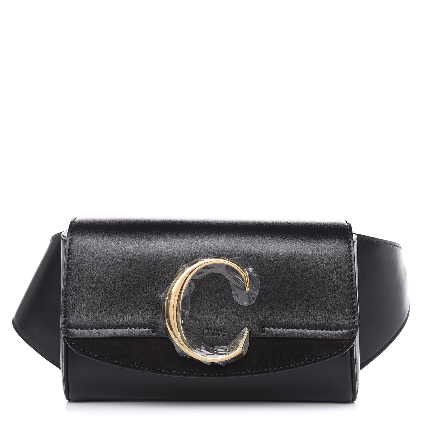 Calfskin Suede C Belt Bag Black