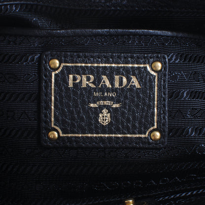 Prada Vitello Daino Double Zip Tote Black 6 of 9