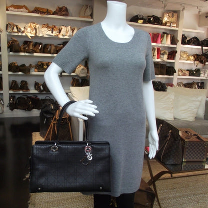 Christian Dior Calfskin Cannage Stitched Large East West Lady Dior Black 2 of 10