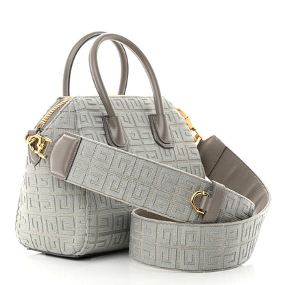 Givenchy Canvas Jacquard Embroidered Calfskin 4G Mini Antigona Stone 3 of 13