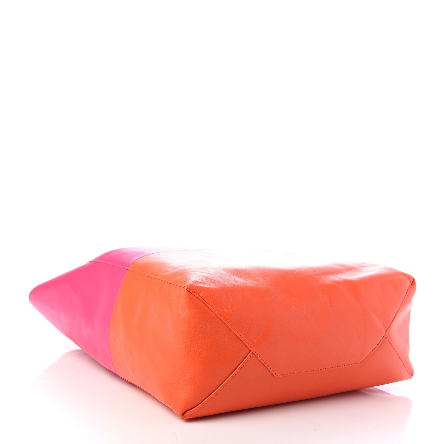 Celine Lambskin Vertical Bi-Color Cabas Fluo Pink Fluo Orange 4 of 11
