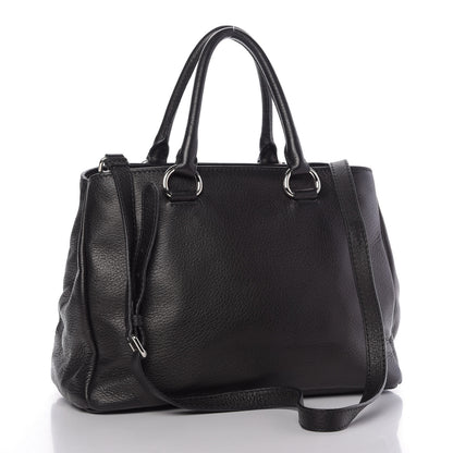 Prada Cervo Deerskin Shopping Tote Black 4 of 10