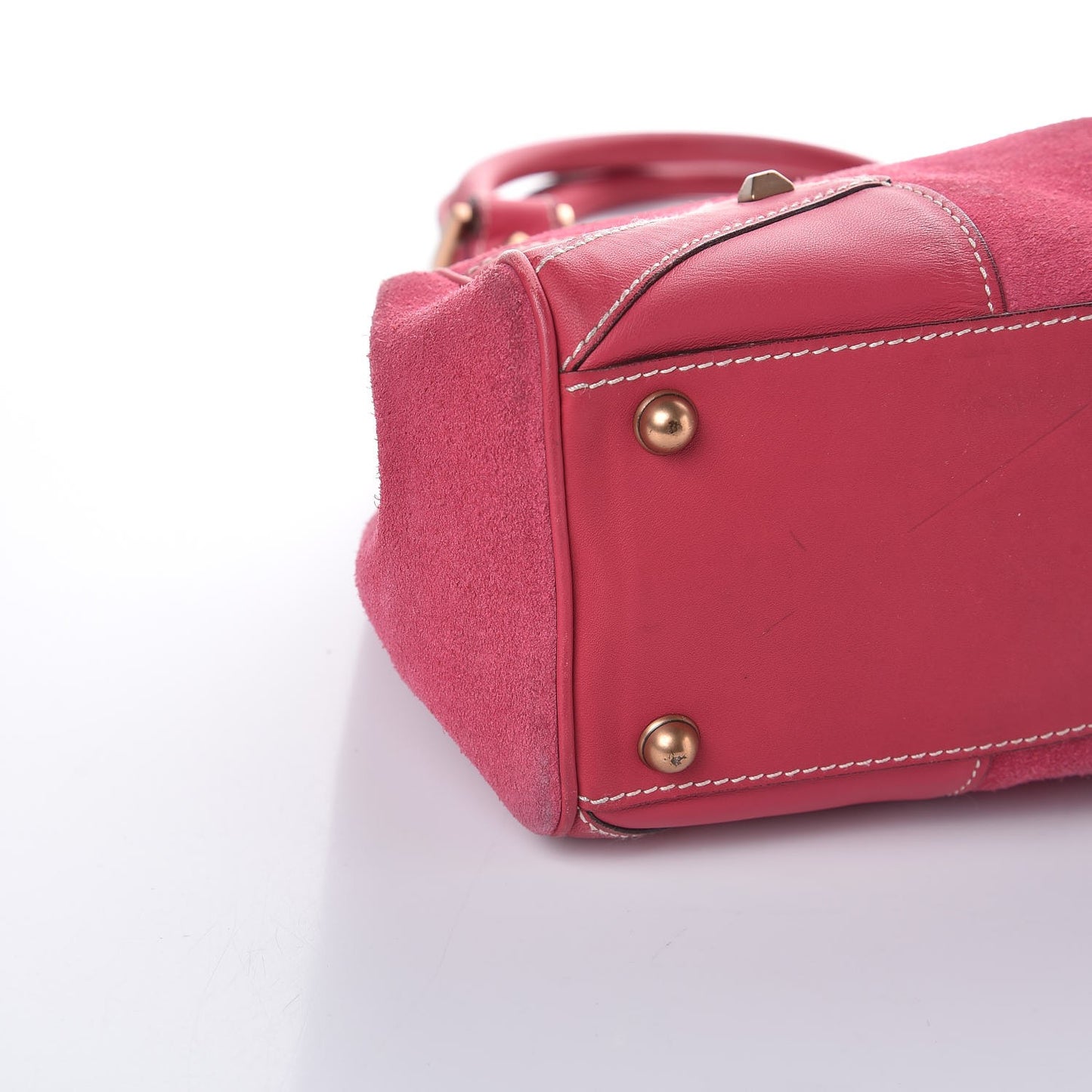 Suede Monogram Large Bardot Pink